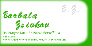 borbala zsivkov business card